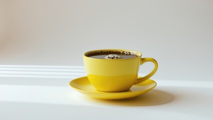 Obraz premium Mug containing black coffee and bubbles isolated from the background