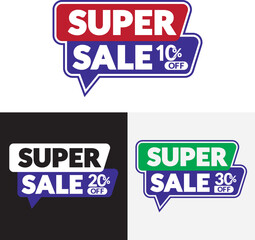 Super sale vector illustration logo. Super sale 50% off icon.