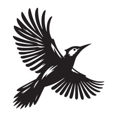 Elegant Crest Woodpecker silhouette – Woodpecker illustration – Minimalist Woodpecker vector – Bird silhouette

