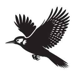 Wood Climber Woodpecker silhouette – Woodpecker illustration – Minimalist Woodpecker vector – Bird silhouette

