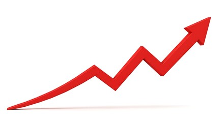 Red Upward Arrow: Growth, Success, Progress