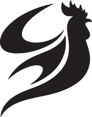 The chicken icon vector Silhouette 