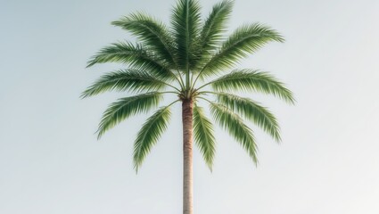 Lush Sugar Palm Isolated on White Background for Design
