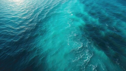 High-altitude shot capturing the powerful, foamy marine surface.