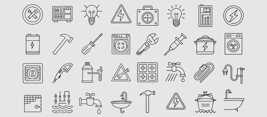 outline icons related to clothes. Linear icon collection. Editable stroke. Vector illustration.