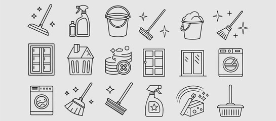 outline icons related to clothes. Linear icon collection. Editable stroke. Vector illustration.