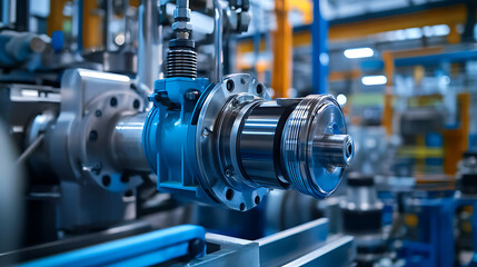 Fototapeta premium Precision Machinery in Industrial Manufacturing Environment