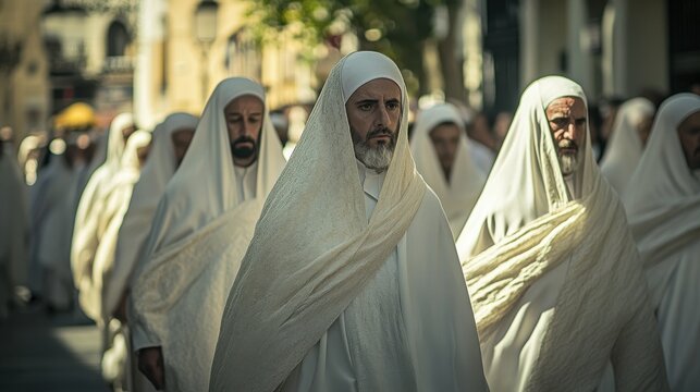 Easter Procession in Seville: A Solemn Symphony of White Corses and Glistering Gold in An Act of Reverence and Deep-rooted Tradition