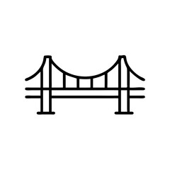Minimalist bridge icon design in black on white background  