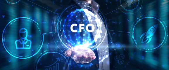 CFO - digital technology concept. Business, Technology, Internet and network concept.
