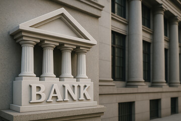 Fototapeta premium An elegant bank facade featuring impressive architecture