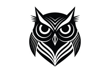 Owl head logo, silhouette Vector bundle  illustration