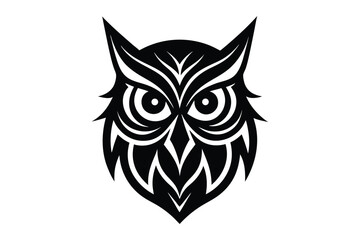 Owl head logo, silhouette Vector bundle  illustration