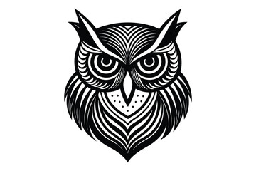 Owl head logo, silhouette Vector bundle  illustration