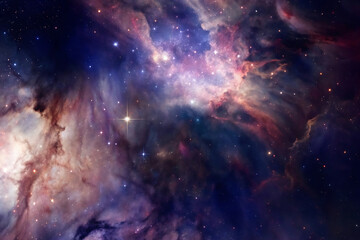 Stunning nebula and starry sky illustration showcasing cosmic clouds and galactic beauty