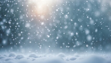 Naklejka premium Serene winter wonderland with soft snowfall and calming atmosphere