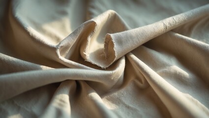 Plain textured fabric backdrop highlighting abstract textile structures
