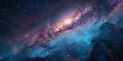Cosmic Nebula: A Serene Celestial Tapestry of Blues and Purples