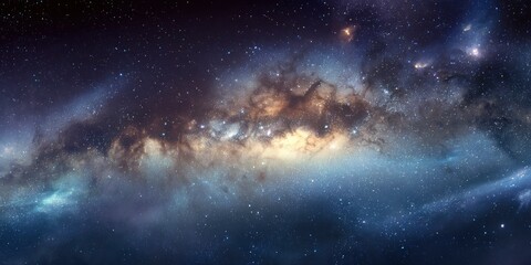 Fototapeta premium Cosmic Nebula: A Serene Celestial Tapestry of Stars and Gas