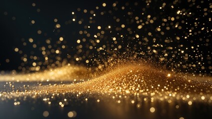 Obraz premium Elegant Golden Particles and Glitter Overlay for Abstract Backgrounds