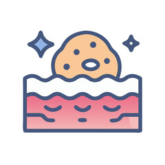 Clean, Healthy Skin Illustration with Beauty Treatment Icon