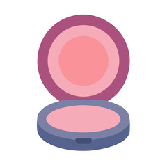 Makeup blush compact in flat vector style illustration