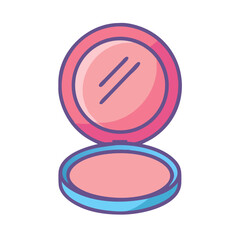 Pink compact mirror icon illustration on black background