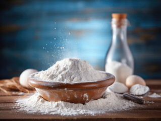 Flour ingredients for baking recipe