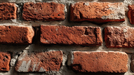Closeup view of reddish brown bricks