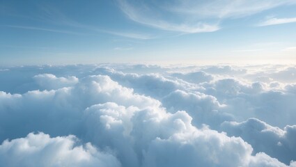 View of the stratosphere and cloudscape seen from an airplane window during travel
