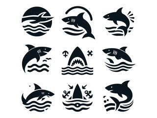 Obraz premium Sharks Vector Icon Pack