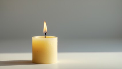 Candle flame burning on a background