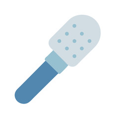 Blue Microphone Illustration Isolated on Black Background Stock Image