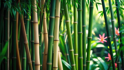 Fototapeta premium Bamboo plant growth and their natural features