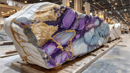 Colorful raw stone block for design