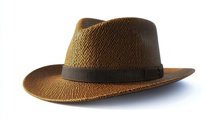PNG A classic straw fedora hat for summer wear