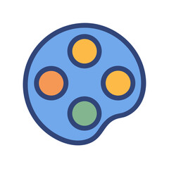 Fototapeta premium Isolated artist palette with colors on a black background