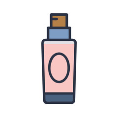 Cosmetic container with rounded forms on a black background