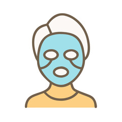 Woman with facial mask for spa treatment vector icon