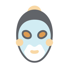 Woman facial mask treatment for skincare routine icon graphic