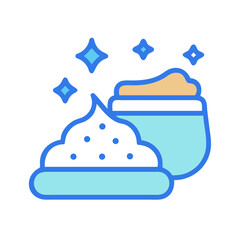 Stylized cream or ointment with sparkles in container