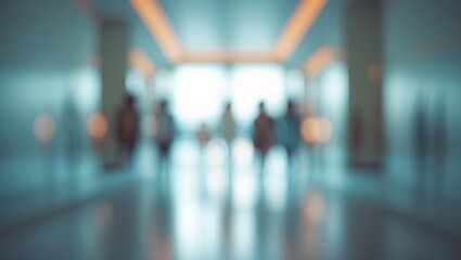 Shiny blur hallway behind the entrance gate in a modern interior setting