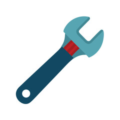Isolated adjustable wrench on White Background depicting industrial tool