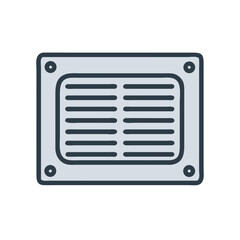 Stylized vent illustration with horizontal lines on a dark background