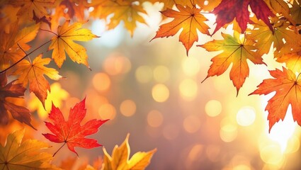 Fototapeta premium Foliage on an autumn background