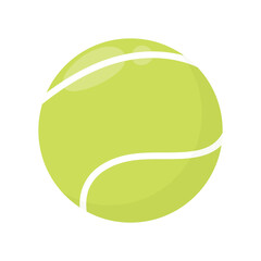 Vector tennis ball flat icon isolated on white background.