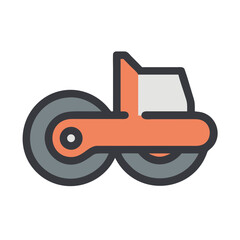 Road roller icon illustration on White Background