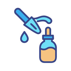 Fototapeta premium Dropper and bottle graphic icon for healthcare applications