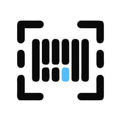 Modern barcode icon graphic highlighting unique data point