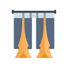 Simple flat design curtains for interior decoration concept